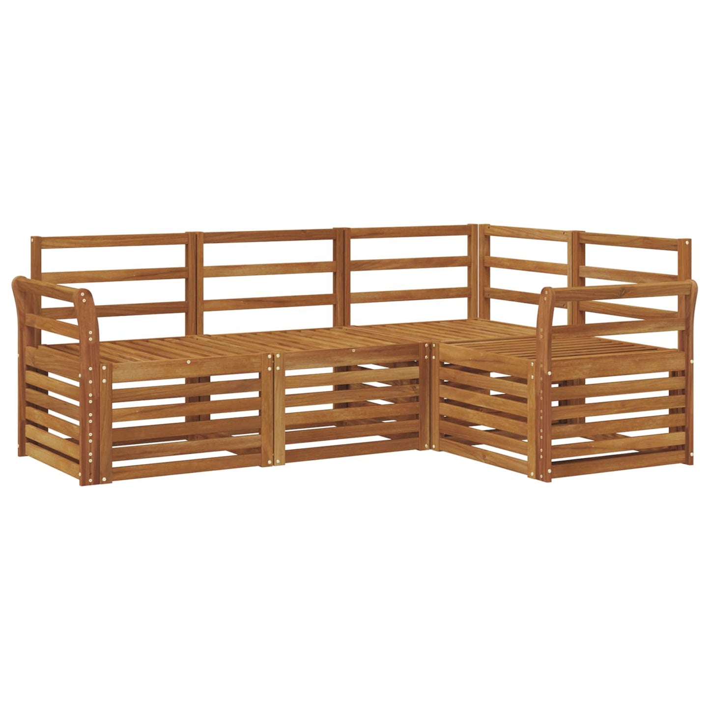 vidaXL Sofa Sets 4 pcs Natural Solid Acacia Wood