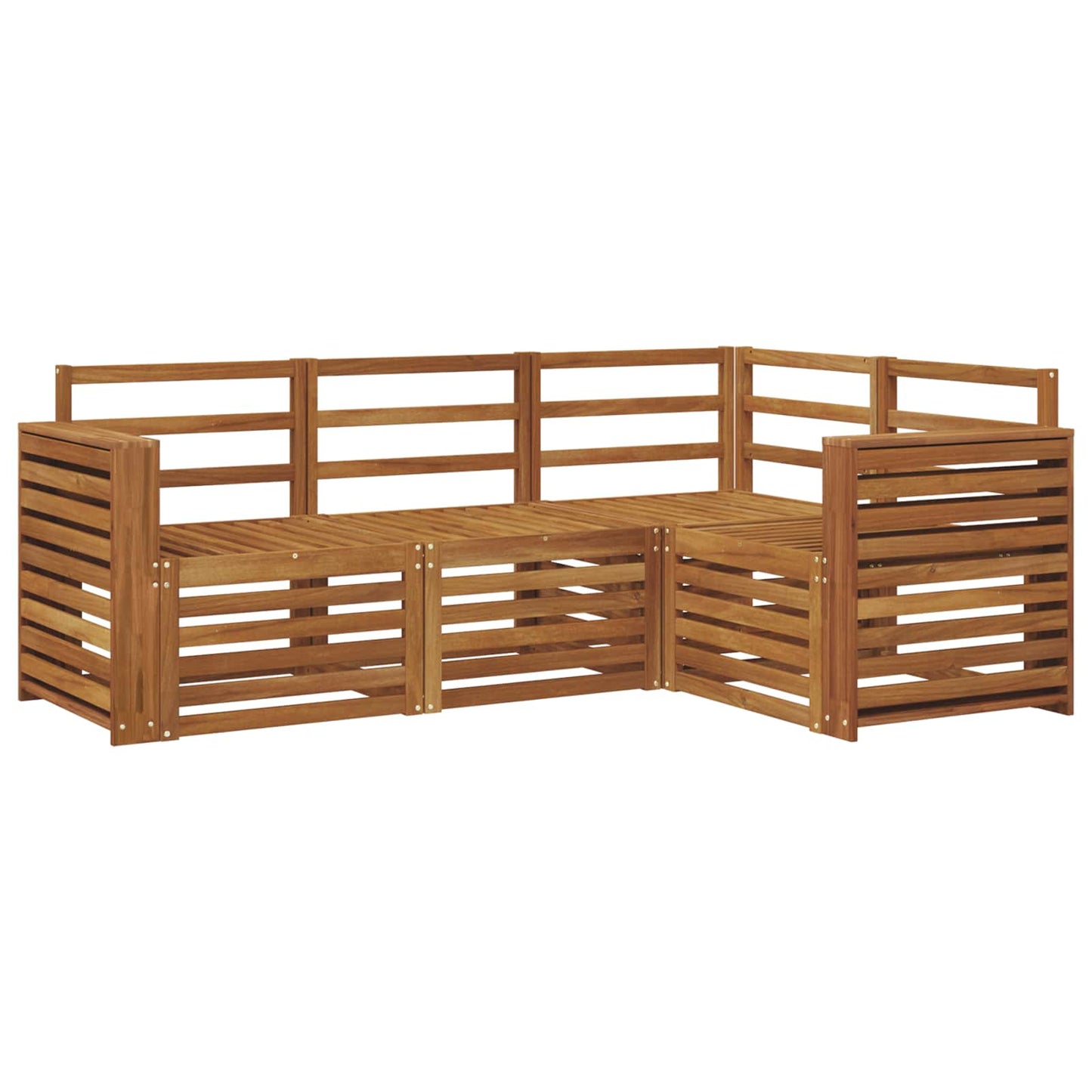 vidaXL Sofa Sets 4 pcs Natural Solid Acacia Wood