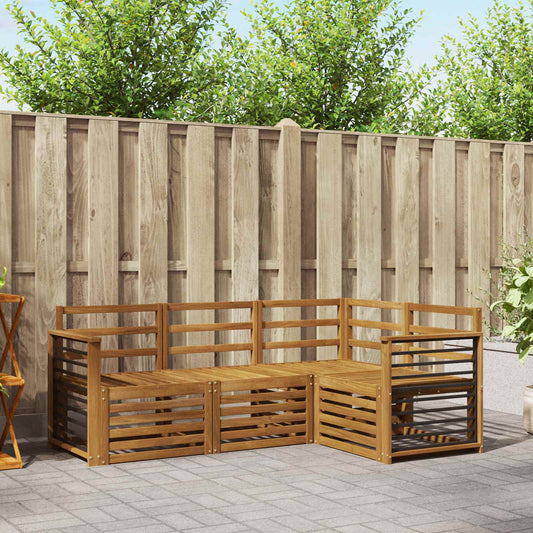 vidaXL Outdoor Sofa Set 4 pcs Natural Polyester