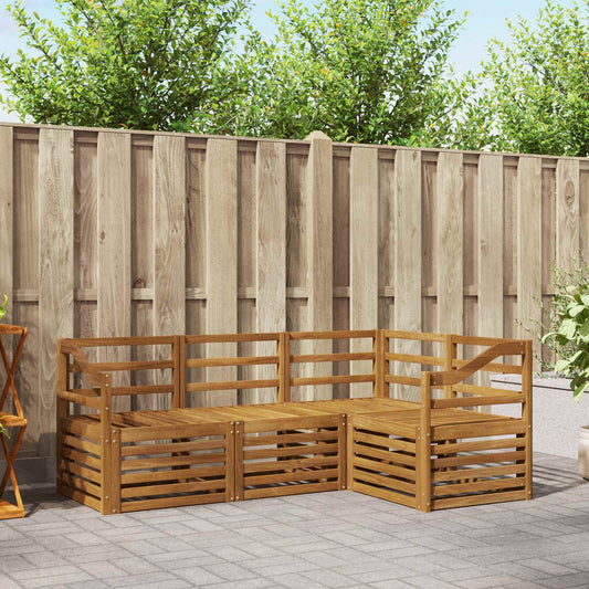 vidaXL Outdoor Sofa Set 4 pcs Natural Polyester