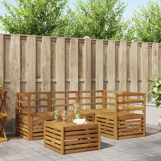 vidaXL Outdoor Sofa Set 5 pcs Natural