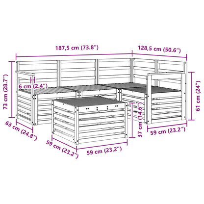 vidaXL Outdoor Sofa Set 5 pcs Natural