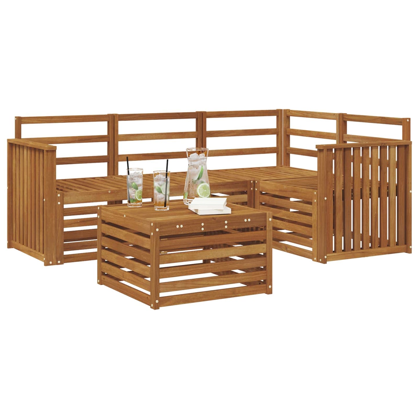 vidaXL Outdoor Sofa Set 5 pcs Natural