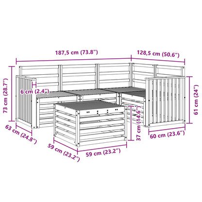 vidaXL Outdoor Sofa Set 5 pcs Natural