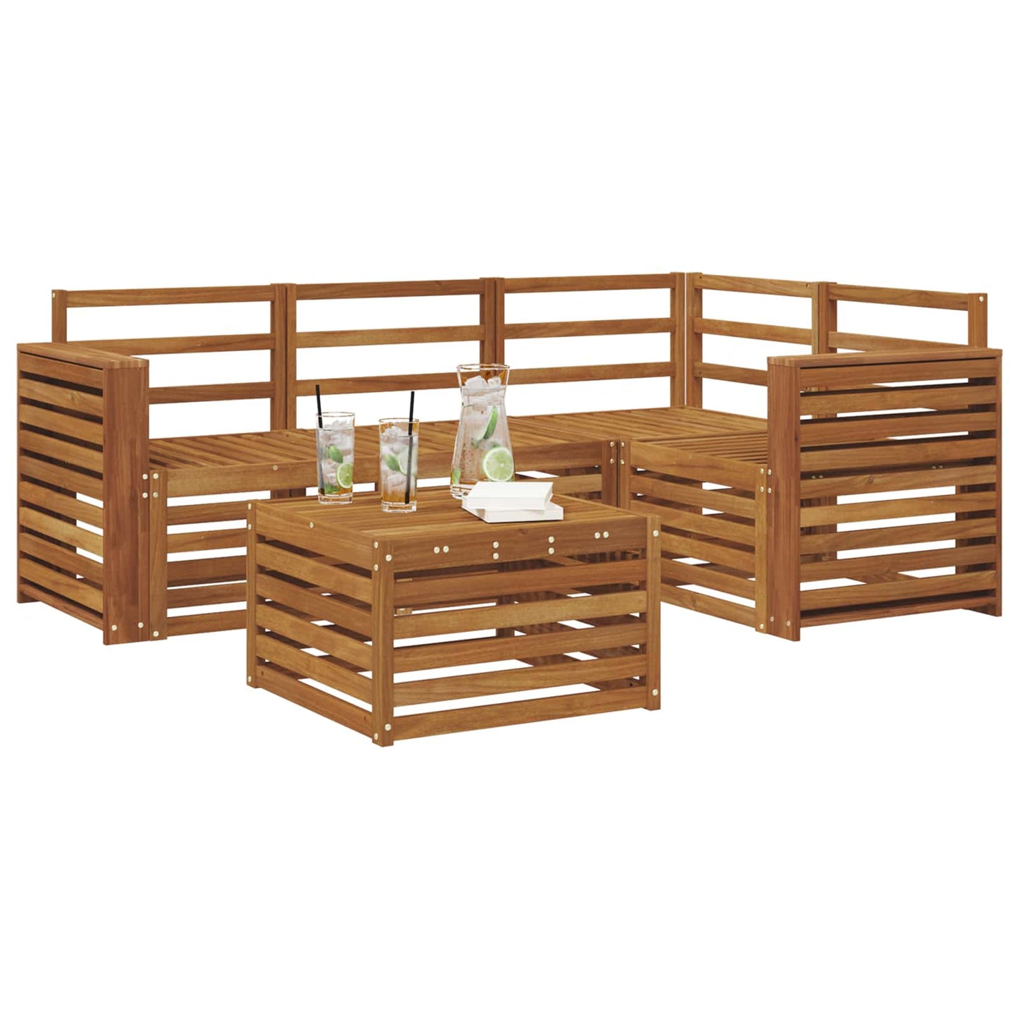 vidaXL Outdoor Sofa Set 5 pcs Natural