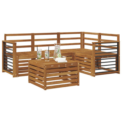 vidaXL Outdoor Sofa Set 5 pcs Natural Solid Acacia Wood