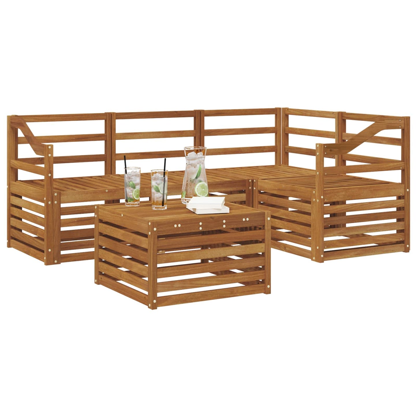 vidaXL Outdoor Sofa Set 5 pcs Natural