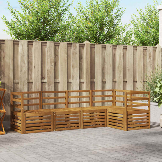 vidaXL Outdoor Sofa Set 5 pcs Natural Polyester