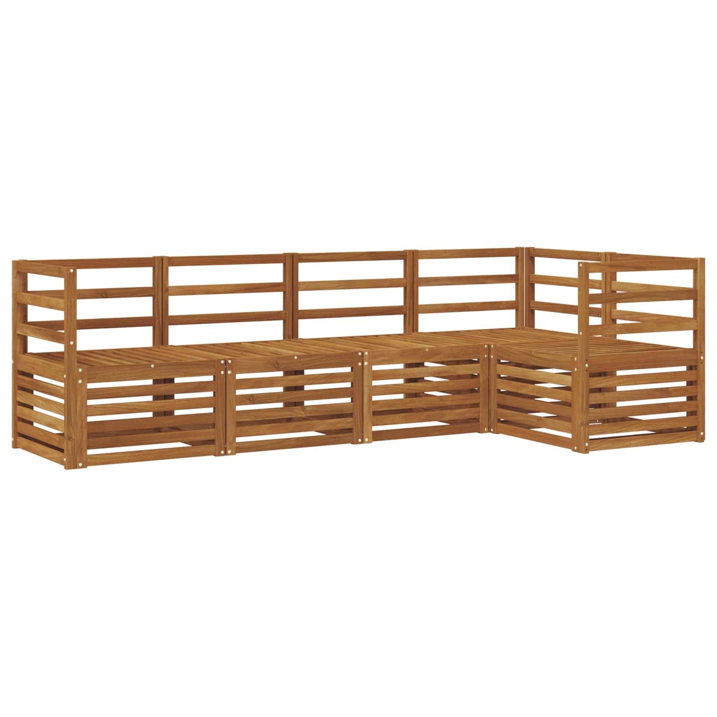 vidaXL Sectional Sofa Set 5 pcs Natural Solid Acacia Wood