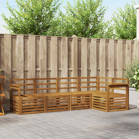 vidaXL Outdoor Sofa Set 5 pcs Natural Polyester