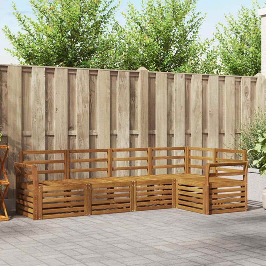 vidaXL Outdoor Sofa Set 5 pcs Natural Polyester