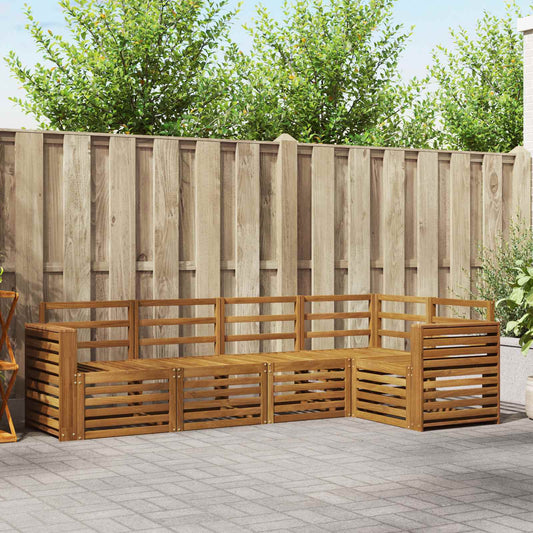 vidaXL Outdoor Sofa Set 5 pcs Natural Polyester