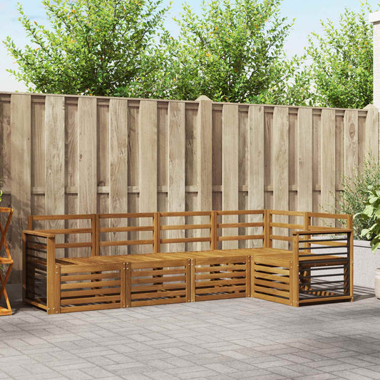 vidaXL Outdoor Sofa Set 5 pcs Natural Polyester