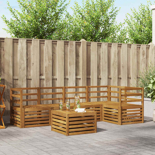 vidaXL Outdoor Sofa Set 6 pcs Natural Polyester