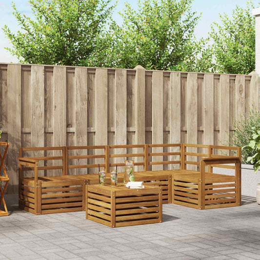 vidaXL Outdoor Sofa Set 6 pcs Natural Polyester