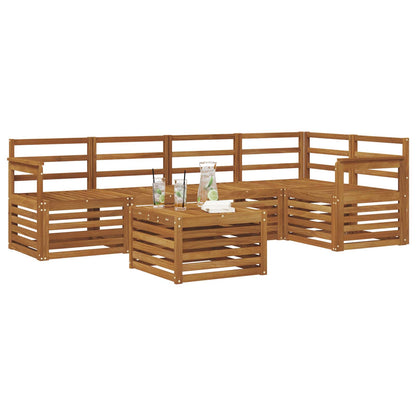 vidaXL Sectional Sofa Set 6 pcs Natural Solid Acacia Wood