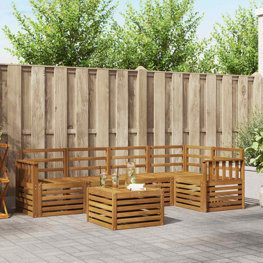 vidaXL Outdoor Sofa Set 6 pcs Natural Polyester