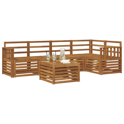 vidaXL Sectional Sofa Set 6 pcs Natural Solid Acacia Wood