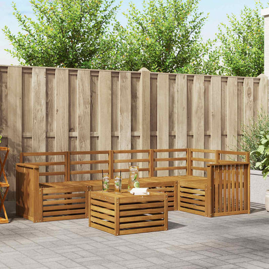 vidaXL Outdoor Sofa Set 6 pcs Natural Polyester
