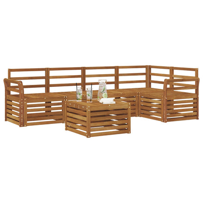 vidaXL Sectional Sofa Set 6 pcs Natural Solid Acacia Wood