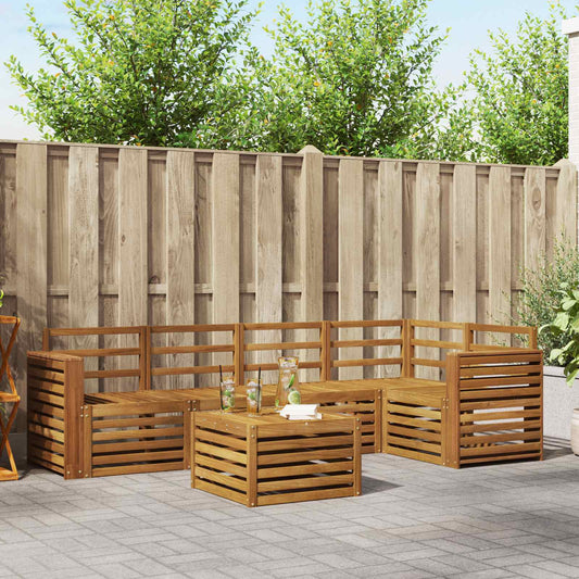 vidaXL Outdoor Sofa Set 6 pcs Natural Polyester