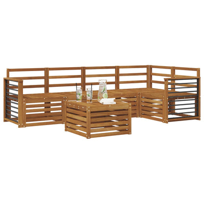 vidaXL Sectional Sofa Set 6 pcs Natural Solid Acacia Wood
