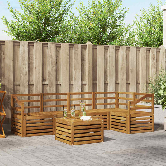 vidaXL Outdoor Sofa Set 6 pcs Natural Polyester