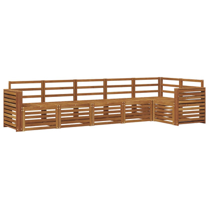 vidaXL Sectional Sofa Set 6 pcs Natural Solid Acacia Wood