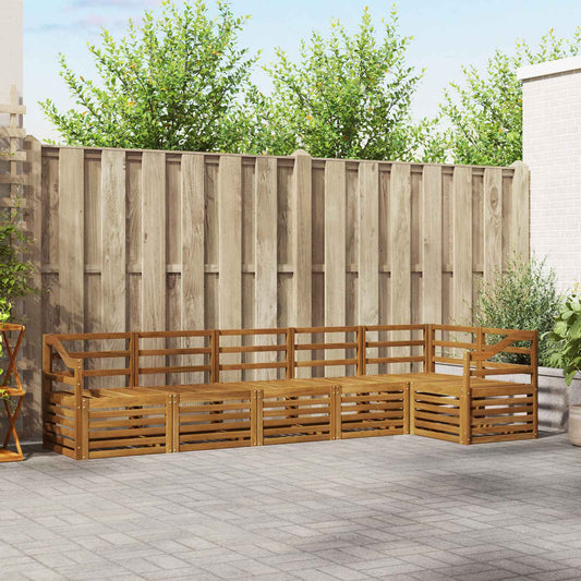 vidaXL Outdoor Sofa Set 6 pcs Natural Polyester