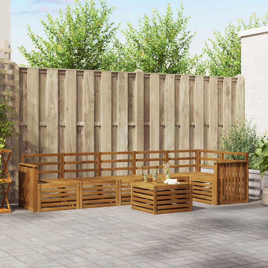 vidaXL Outdoor Sofa Set 7 pcs Natural Polyester