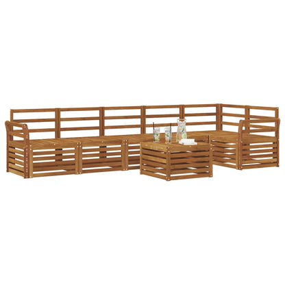vidaXL Sectional Sofa Set 7 pcs Natural Solid Acacia Wood