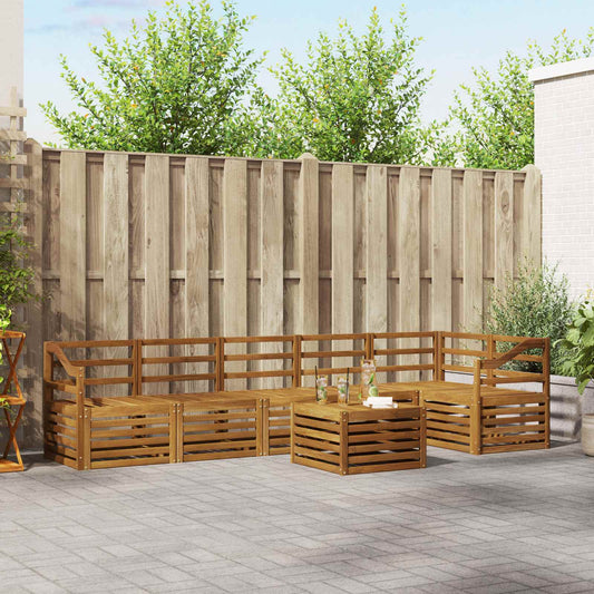 vidaXL Outdoor Sofa Set 7 pcs Natural Polyester