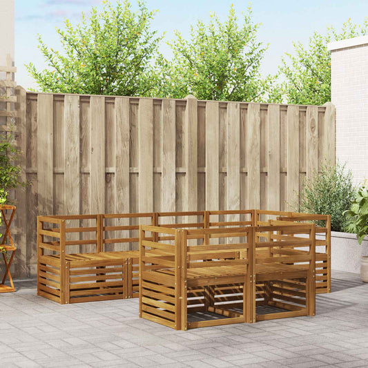 vidaXL Outdoor Sofa Set 7 pcs Natural Polyester