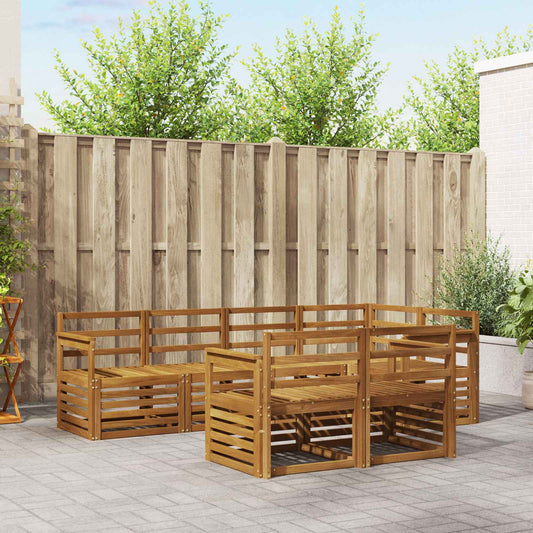 vidaXL Outdoor Sofa Set 7 pcs Natural Polyester