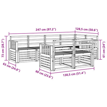 vidaXL Outdoor Sofa Set 7 pcs Natural Polyester