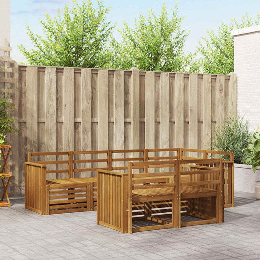 vidaXL Outdoor Sofa Set 7 pcs Natural Polyester