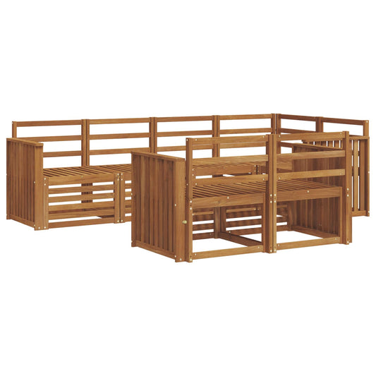 vidaXL Outdoor Sofa Set 7 pcs Natural Polyester