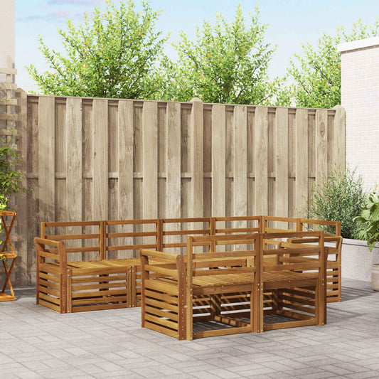 vidaXL Outdoor Sofa Set 7 pcs Natural Polyester