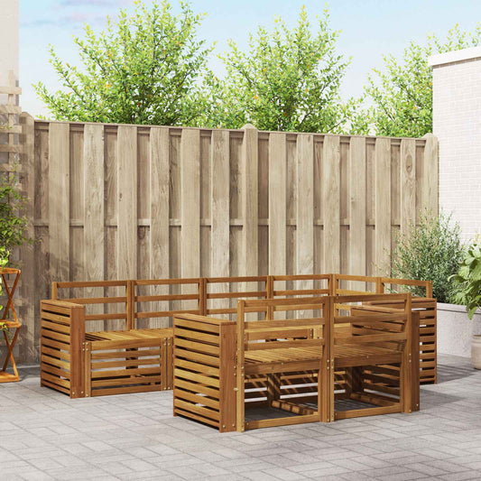 vidaXL Outdoor Sofa Set 7 pcs Natural Polyester