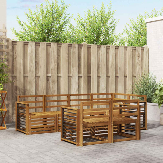 vidaXL Outdoor Sofa Set 7 pcs Natural Polyester