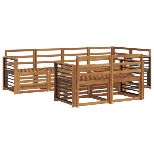 vidaXL Outdoor Sofa Set 7 pcs Natural Polyester