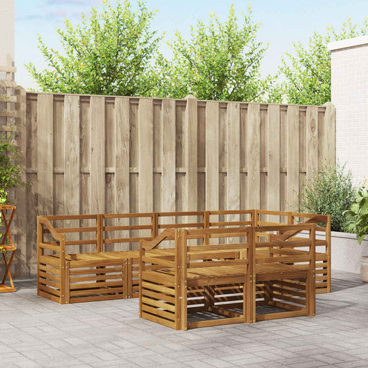 vidaXL Outdoor Sofa Set 7 pcs Natural Polyester