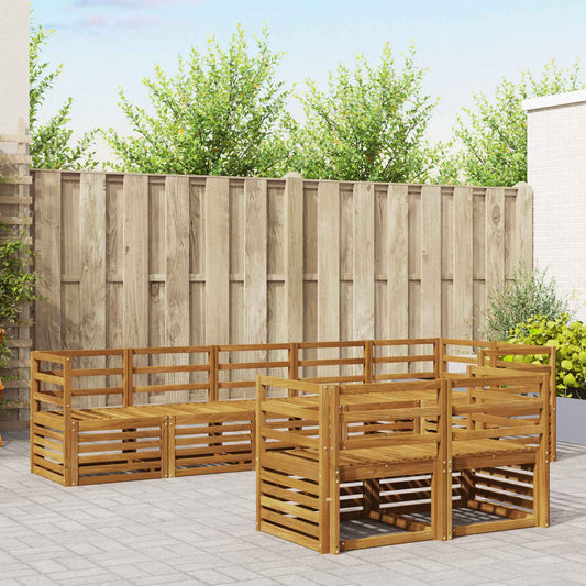 vidaXL Outdoor Sofa Set 8 pcs Natural Polyester