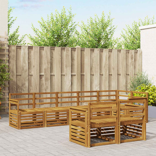 vidaXL Outdoor Sofa Set 8 pcs Natural Polyester