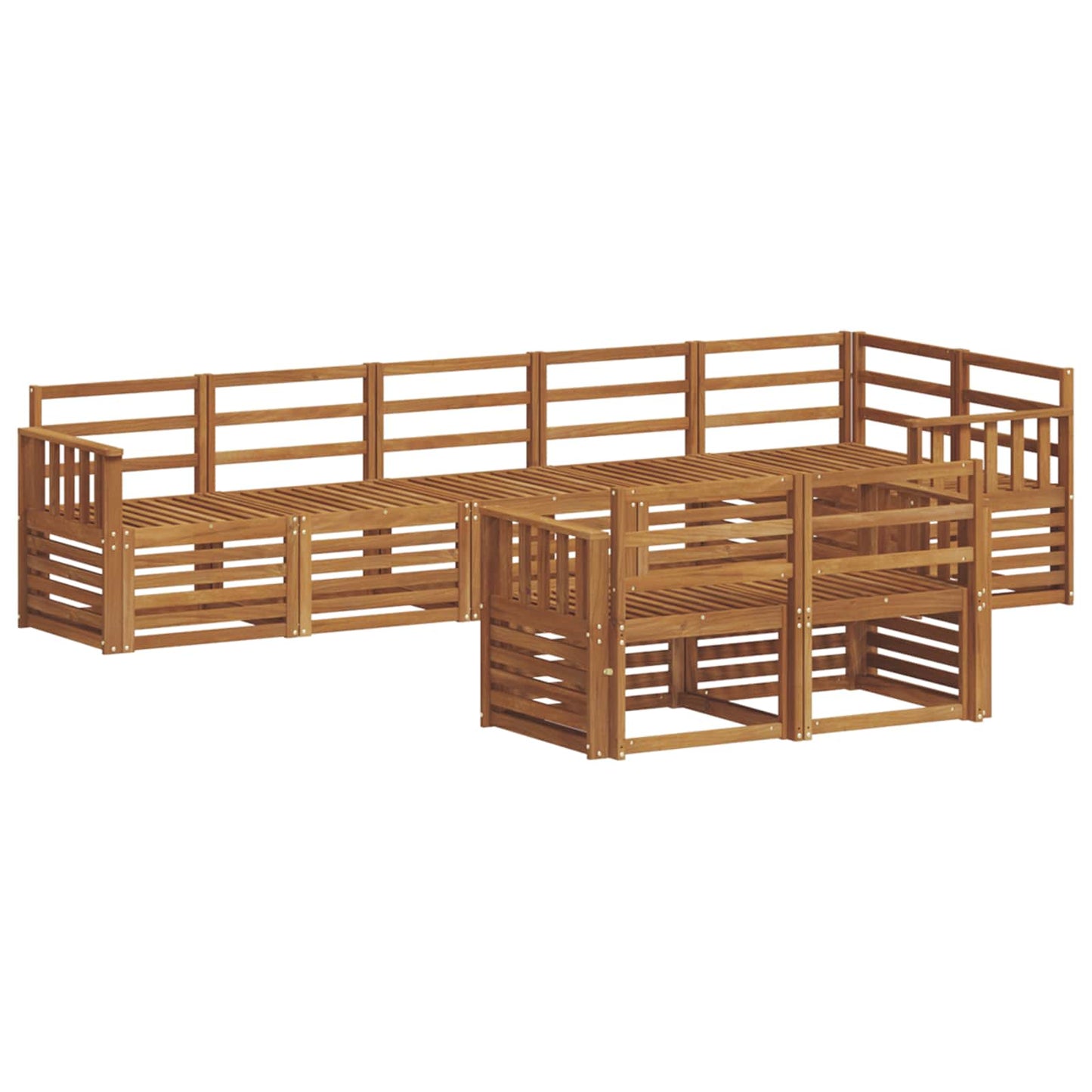 vidaXL Sofa Sets 8 pcs Natural Solid Acacia Wood