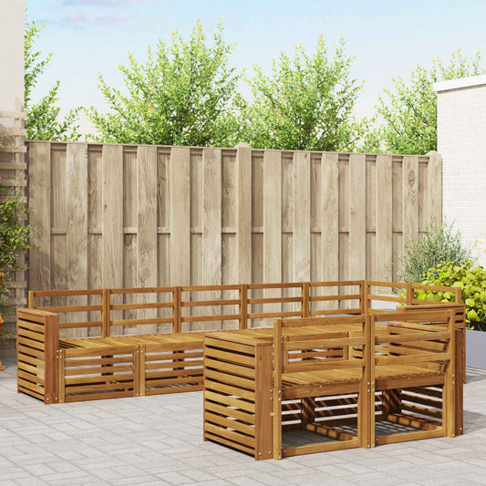 vidaXL Outdoor Sofa Set 8 pcs Natural Polyester