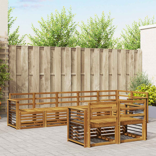 vidaXL Outdoor Sofa Set 8 pcs Natural Polyester