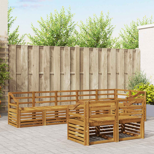 vidaXL Outdoor Sofa Set 8 pcs Natural Polyester
