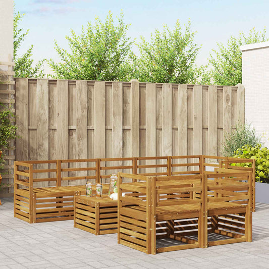 vidaXL Outdoor Sofa Set 9 pcs Natural Polyester