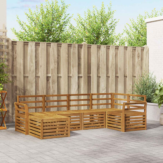 vidaXL Outdoor Sofa Set 6 pcs Natural Polyester